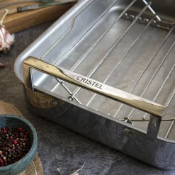 CRISTEL Plat à four inox 40 cm - avec accessoires Discount