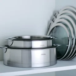 CRISTEL Set de 4 casseroles inox + 2 poignées amovibles Zénith Cheap