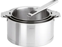 CRISTEL Série de trois casseroles Strate + poignée amovible Strate Cheap